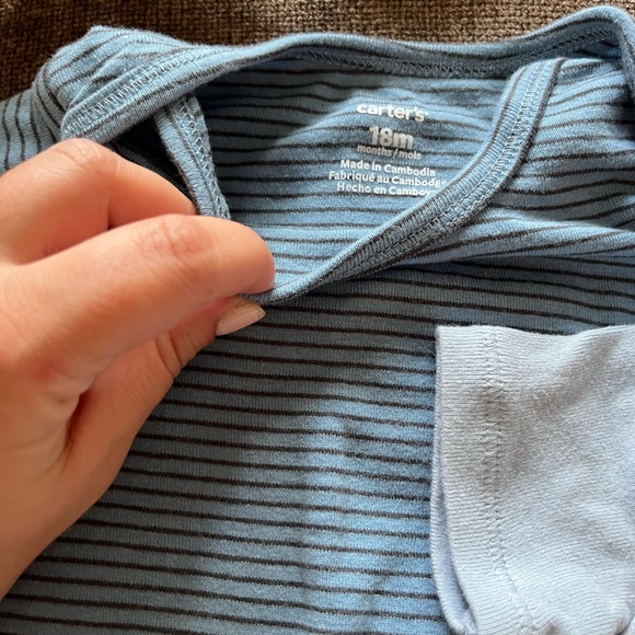 2 Blue Carter’s 18 Month Baby Onesies - Picture 3 of 6